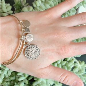 RARE Alex and Ani Starburst Gold Adjustable Bangle